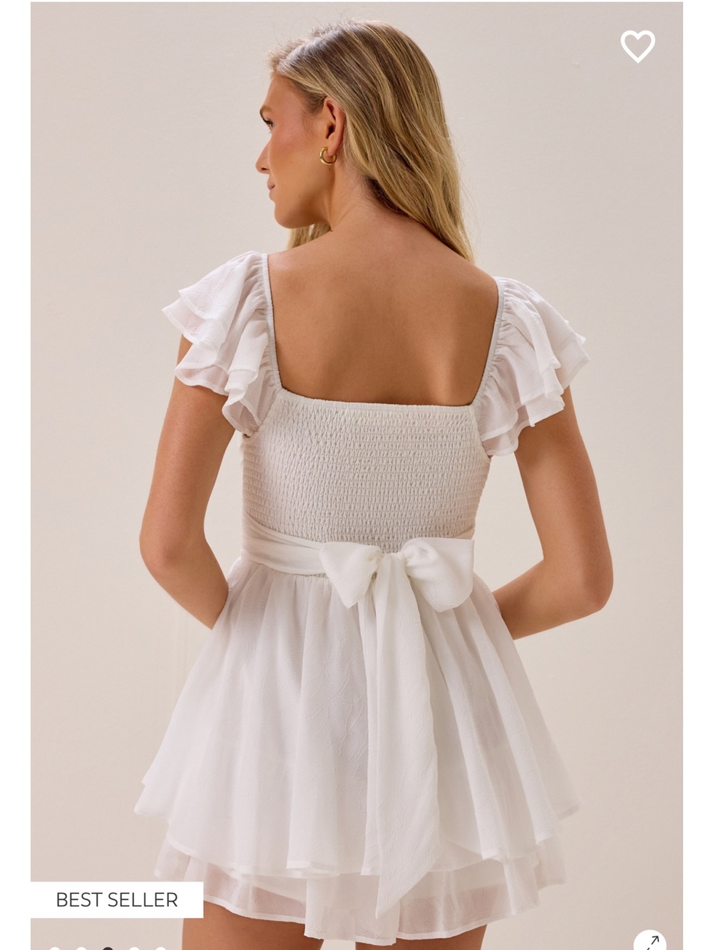 Altar'd State White One-Shoulder Ruffle Mini - Picture 2 of 3